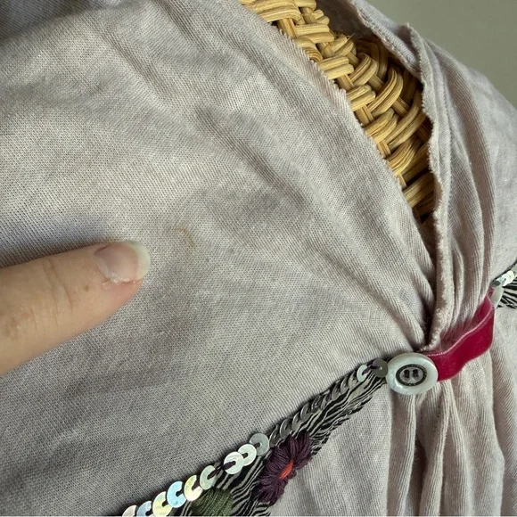 Free People Y2K boho free spirit festival low cut tank top S - Picture 9 of 10